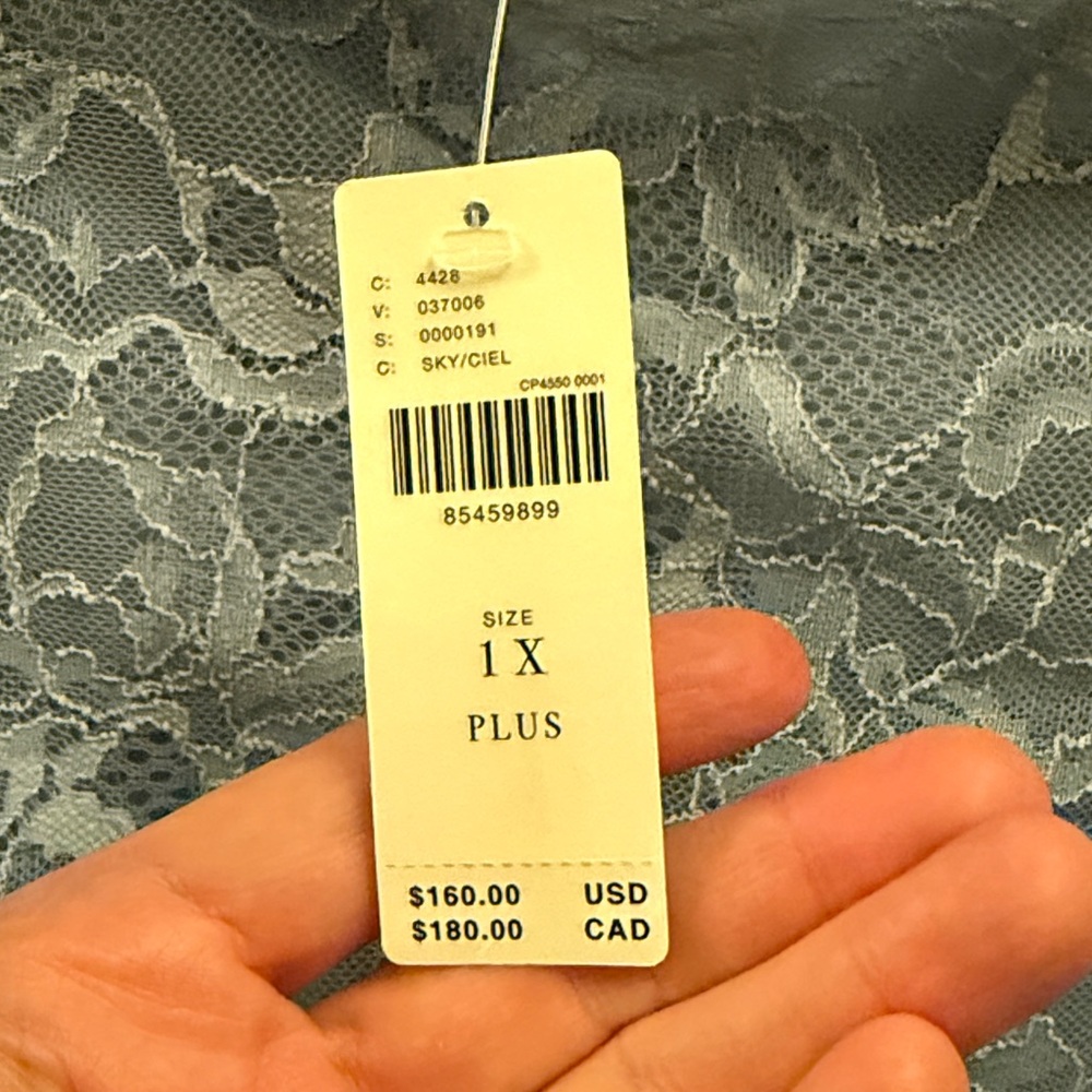 Anthropologie The Maya Dress Ruched Cowl Neck Lace Edition in blue. NWT - Picture 8 of 9